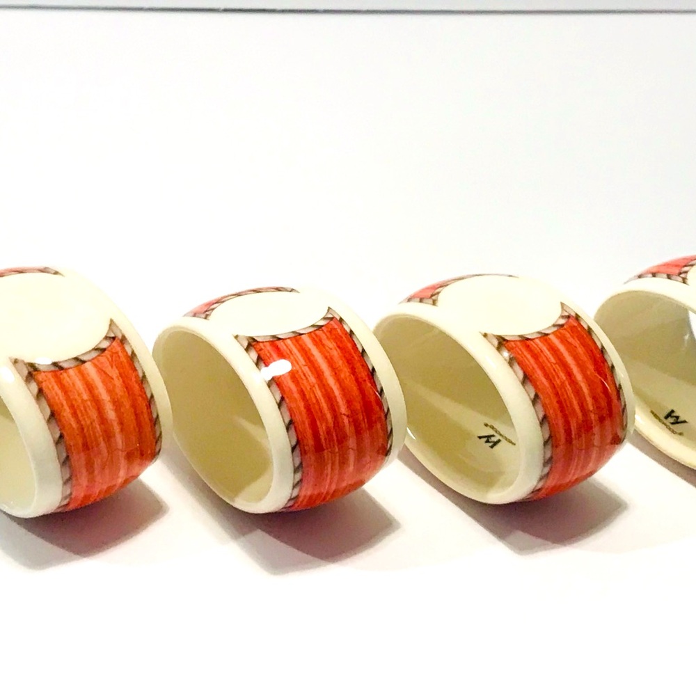 Vintage Wedgwood Sarah’s Garden Napkin Rings Set of 4 Ceramic 2.5”